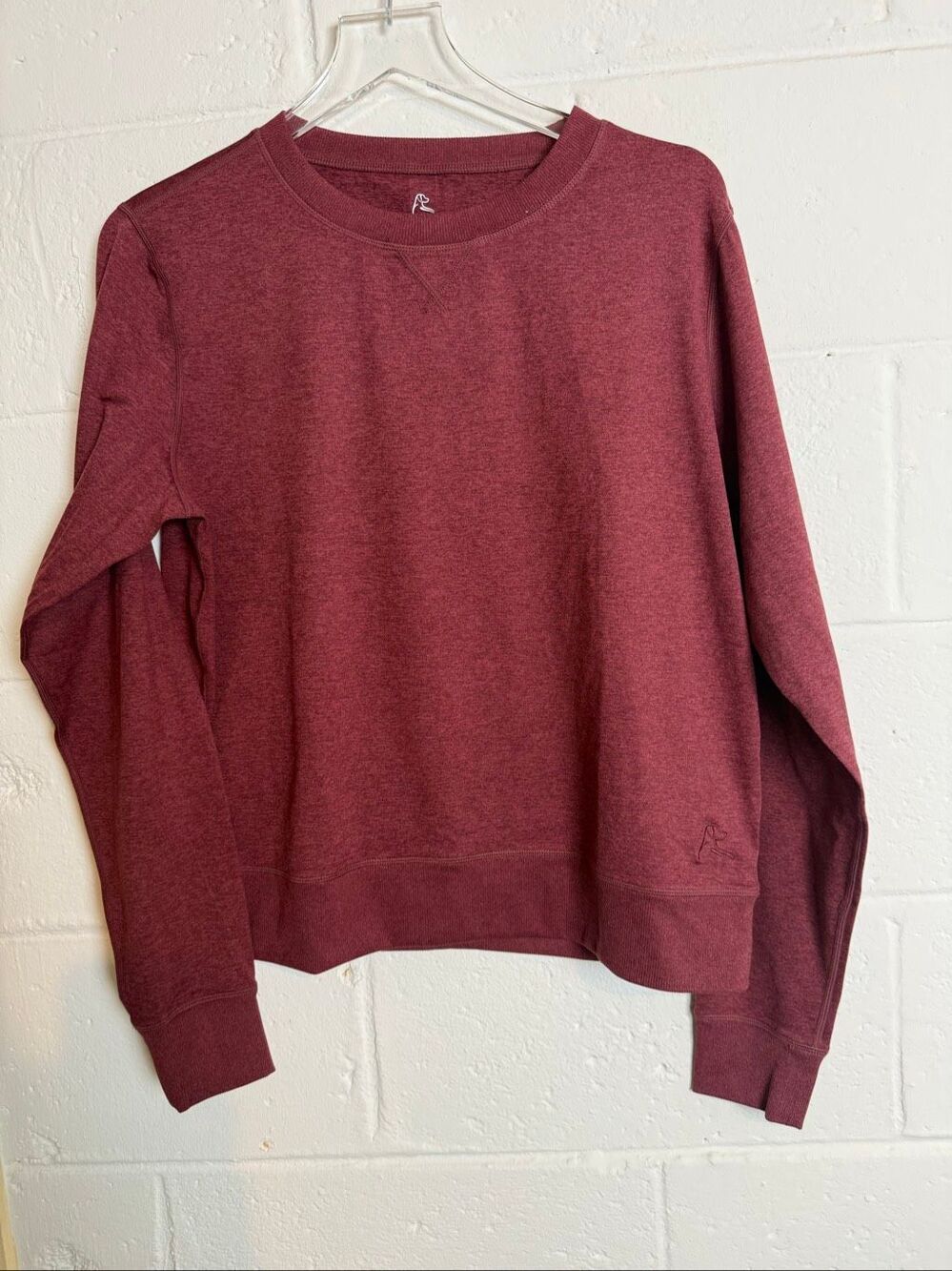 Rhoback Women’s Swift Performance Crew M Heather Port Red Merlot Stretch